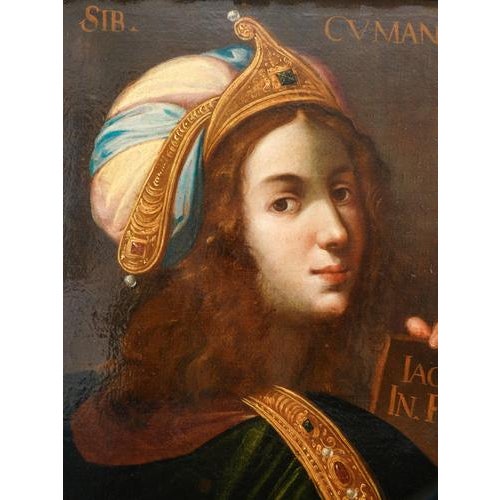 Italian School, Portrait of Cumaean Sibyl, 17th Century, Oil on Canvas, Framed For Sale - Image 9 of 14