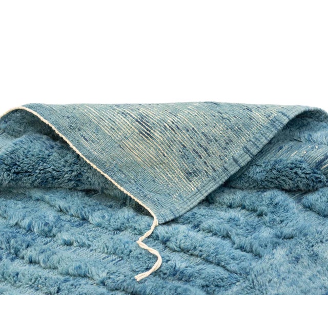 Textile Hand-Knotted Wool Rug by Azele Studio For Sale - Image 7 of 9