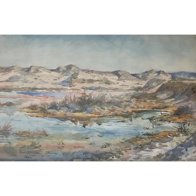 Louys Van Den Bussche, Les dunes sur la côte belge, 1927, Watercolor on Paper, Framed For Sale - Image 10 of 10