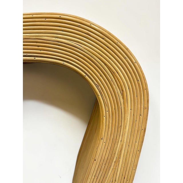 1970s Vintage 1970s Organic Modern Pencil Reed Waterfall Console Table For Sale - Image 5 of 9