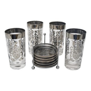 Kimiko Glasses & Coasters - Set of 4 For Sale