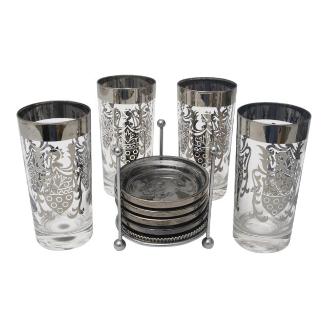 Kimiko Glasses & Coasters - Set of 4 For Sale