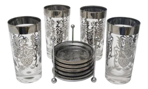 Kimiko Glasses & Coasters - Set of 4