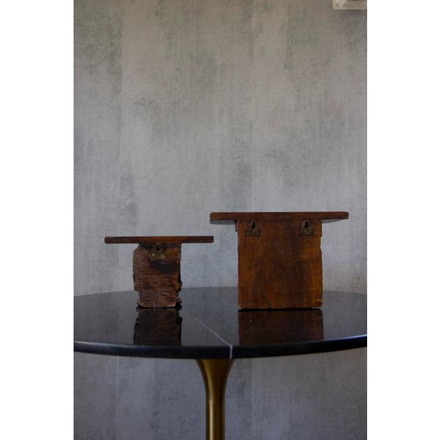 Indian Late 20th Century Indian Hand-Carved Wood Wall Shelf - a Pair For Sale - Image 3 of 11