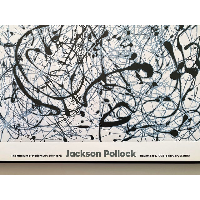 Jackson Pollock Vintage 1998 Abstract Expressionist Lithograph Print Framed Modernist Exhibition Poster " Number 14 : Gray " 1948 For Sale - Image 10 of 17