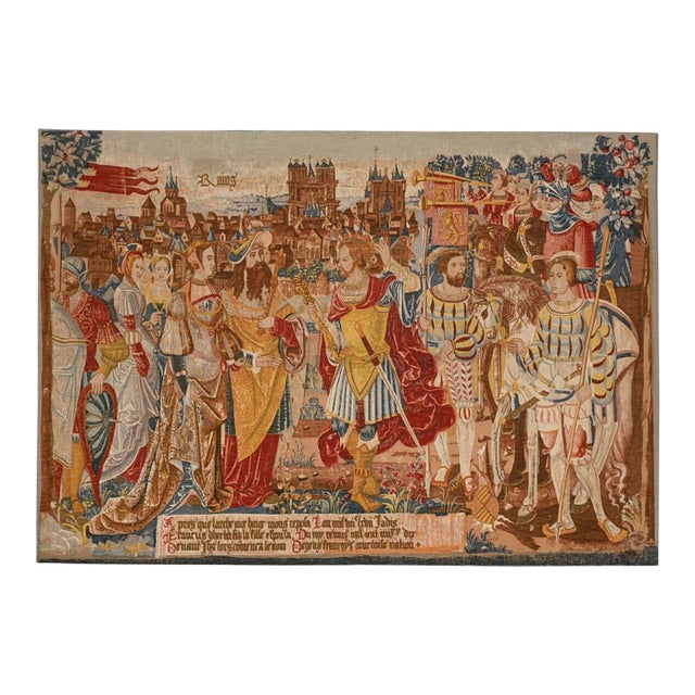 History of the Kings Silkscreen Tapestry - 137 X 195 Cm (4'6" X 6'5") - Requires Rod Size 5 For Sale