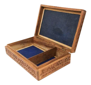 Anglo Raj Hand Carved Wooden Decorative Jewelry Box