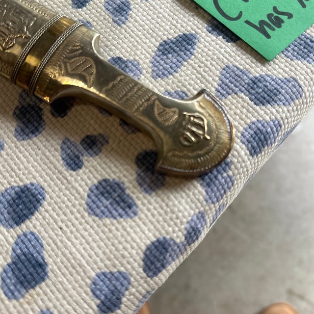 1970s Beautiful Vintage Asian Style Silver and Brass Letter Opener For Sale - Image 5 of 6