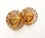 Contemporary 1990s Chanel Vintage Gold Plated CC Weave Round Large Clip on Earrings, A Pair For Sale - Image 3 of 5