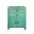 2020s Chinese Distressed Turquoise Green 2 Drawers End Table Nightstand For Sale - Image 5 of 6