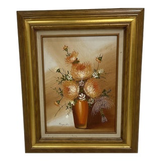 Mid 20th Century Franco Rispoli Painting on Canvas Framed Artist Signed For Sale