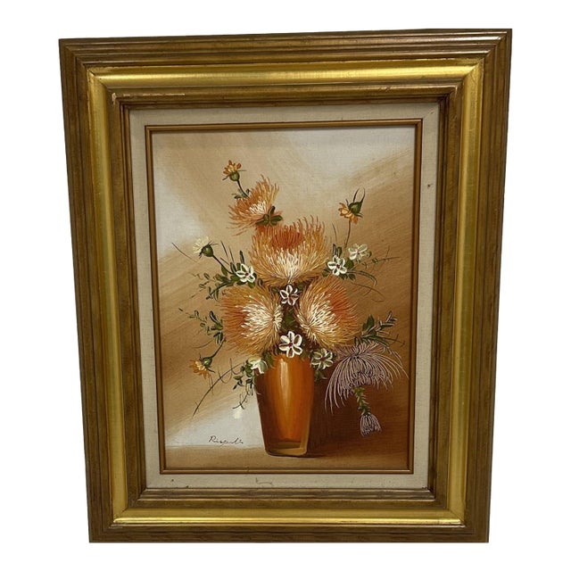 Mid 20th Century Franco Rispoli Painting on Canvas Framed Artist Signed For Sale