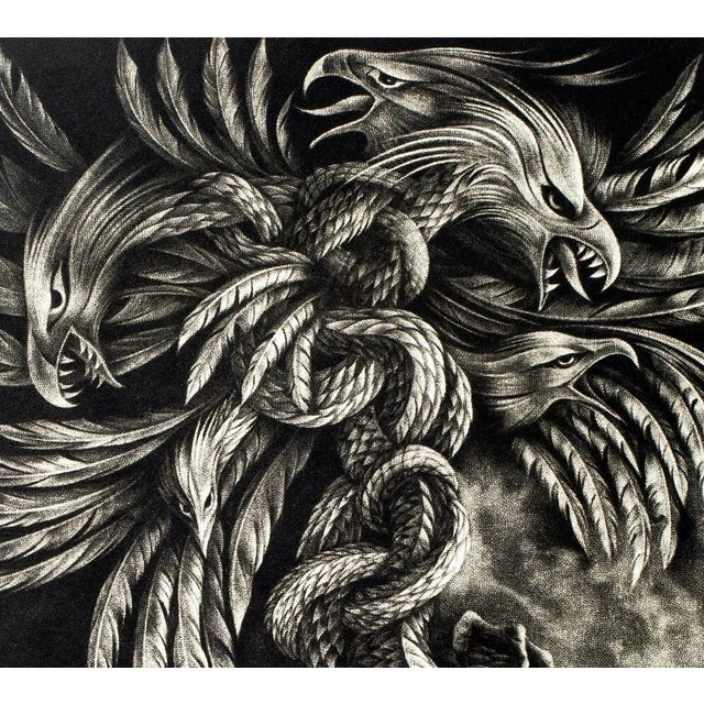 Hydra is a black and white lithograph realized by Donatella Theze in the second half of the XX century. Hand-signed on the...