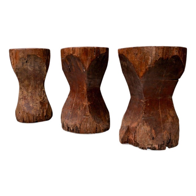 Set of Three Stools in Pequi Hardwood, Jose Zanine Caldas, 1970s For Sale