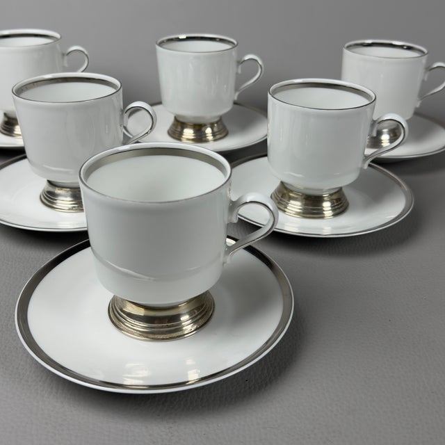 Vintage Porcelain Tea Set, Set of 6 For Sale - Image 4 of 12