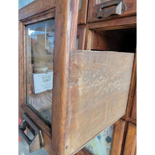Brown Antique Pattern File Cabinet Early 20th Century American Tiger Oak For Sale - Image 8 of 18
