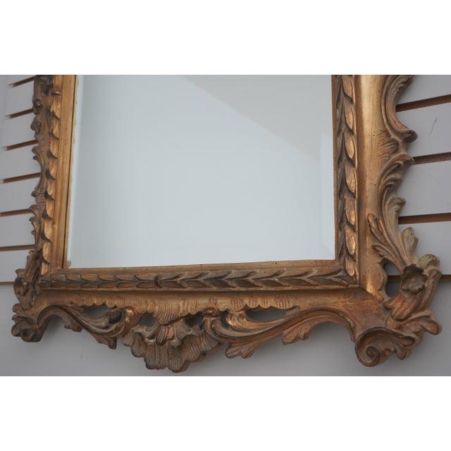1980s Carolina Mirror Co Carved Gilt Wall Mirror For Sale - Image 5 of 11