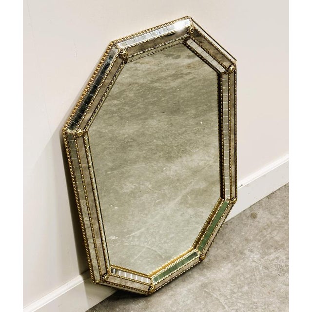 Gold Vintage Spanish Neoclassical Hollywood Regency Wall Mirror, Spain, 1980s For Sale - Image 8 of 11