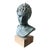 Vintage Head Bust in Stone, Verdigris Finish For Sale