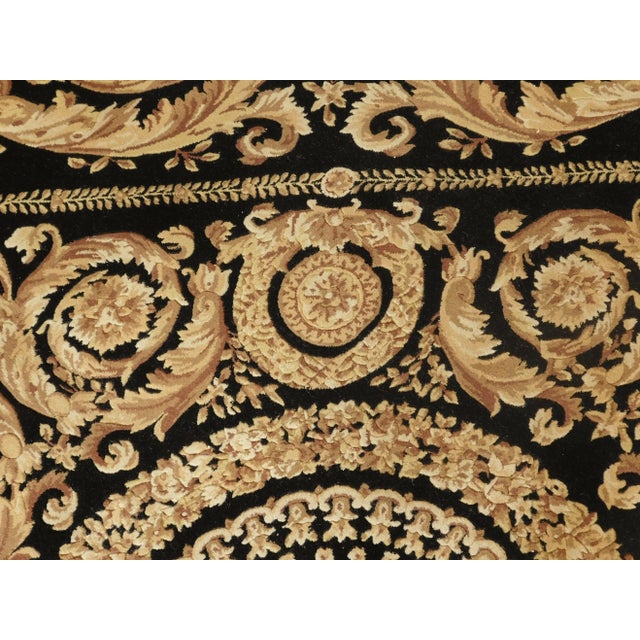 Metal Early 21st Century Vintage Aubuson Style Hand Knotteed Rug. 7'10"x 8' For Sale - Image 7 of 13