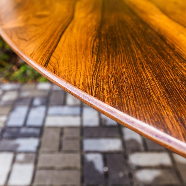 Vintage 1960s Florence Knoll 72" Round Rosewood X Base Table Desk For Sale In Los Angeles - Image 6 of 16