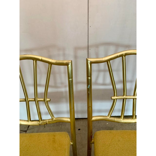 A Pair of Late 20th Century Faux Bamboo Gold Banquet Dining Chairs by Shelby Williams For Sale - Image 15 of 17