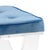 Clear acrylic bench with blue velvet tufted cushion 18h x 21.5w x 16d