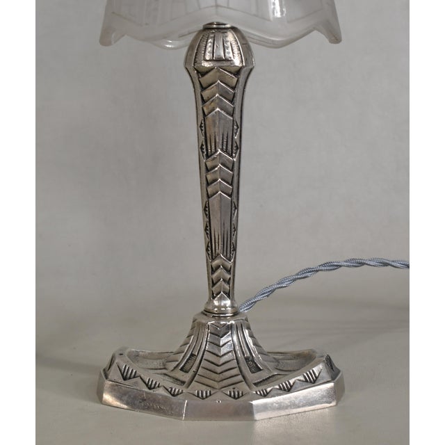 Maynadier Pair of French Art Deco Stepped Geometric Table Lamps - 1930s For Sale - Image 9 of 14