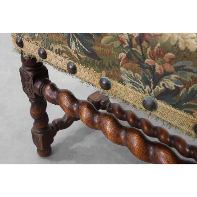 Antique 17th Century Walnut Armchair with Tapestry Upholstery, United Kingdom For Sale - Image 12 of 14