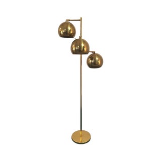 Koch Lowy Orb Mid-Century Brass Floor Lamp For Sale