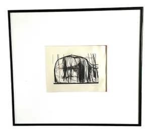 Mid 20th Century "Bartleby the Scrivener" Wood Engraving Signed Leornard Baskin, Framed