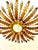 Gold Large Spanish Sunburst Flush Mount in Gilt Metal with Support, 1950 For Sale - Image 8 of 10
