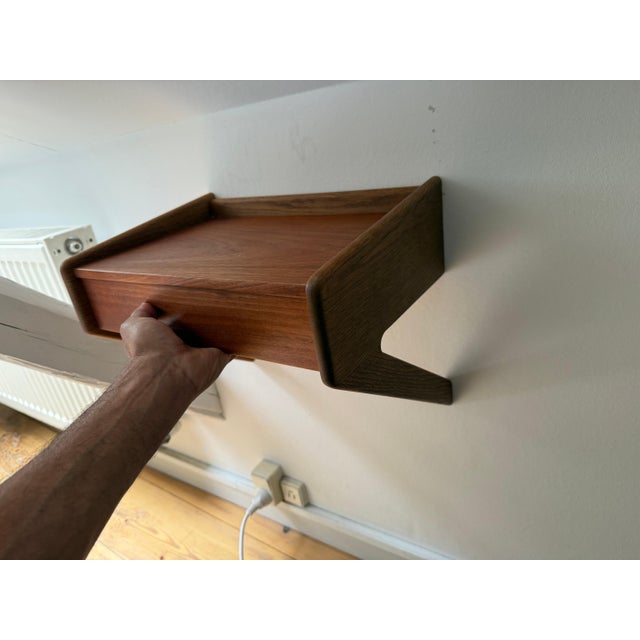 Teak and Oak Floating Night Stands by Sigfred Omann for Ølholm, 1960s, Set of 2 For Sale - Image 10 of 12