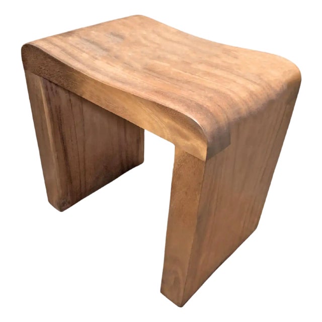 Sculptural Teak Wood Stool For Sale