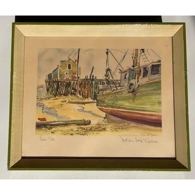 Vintage William McK. Spierer Two Mid-Mod Signed Watercolor Lithographs For Sale - Image 4 of 7