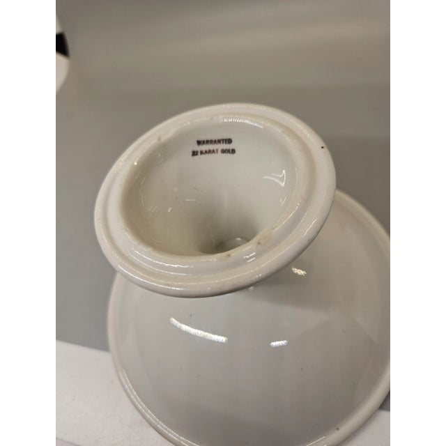 Vintage Handpainted 22kt Gold Fruit/Compote/Cake Pedestal Dish For Sale - Image 4 of 4