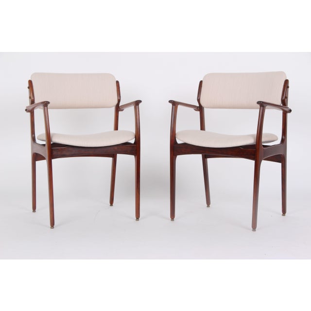 Model OD50 Armchair in Rosewood and Wool Upholstery by Erik Buch for Oddense Maskinsnedkeri, 1960s, Set of 2 For Sale - Image 9 of 9
