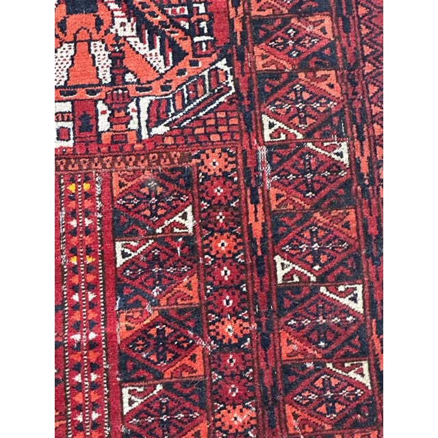 Antique Distressed Tribal Turkmen Rug, 1890s For Sale - Image 11 of 18