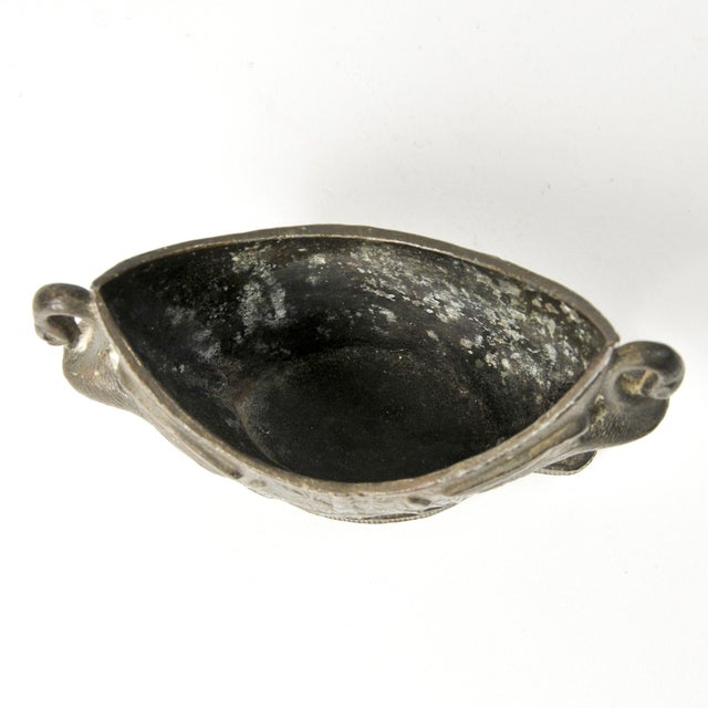 Antique Bronze Swan Ashtray Small Boat Shaped Dish For Sale In Rochester - Image 6 of 10