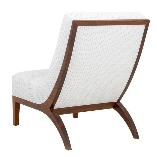 Contemporary White Upholstered Slipper Chair For Sale In New York - Image 6 of 7