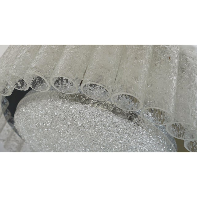 Vintage Ice Glass Ceiling Fixture with 32 Glass Tubes from Doria Leuchten, 1960s For Sale - Image 9 of 14