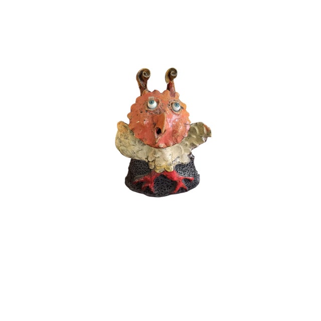Jean Linard (1931-2010) in Neuvy-Deux-Clochers – Henrichemont, Owl sculpture in glazed raku, signed and dated 2002. This...