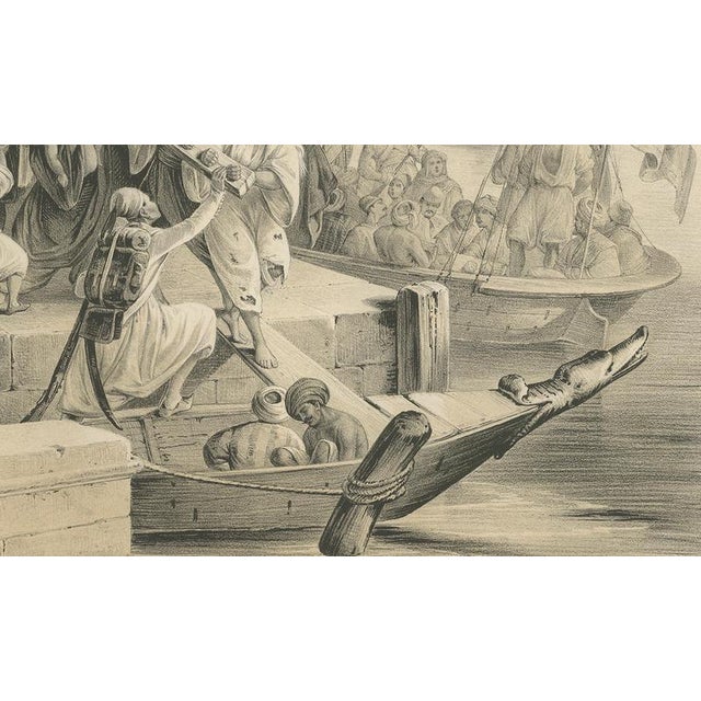Mid 19th Century Egyptian Army Recruitment at the Nile Harbor, 1846, Paper For Sale - Image 5 of 9