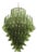 Green Murano Glass Petal Chandelier with Gold-Toned Support, Italy, 1999 For Sale