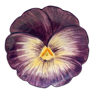 French Majolica Pansy Plate Jerome Massier, Circa 1890