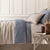 Precisely crafted black pick stitch accentuates the yarn dyed cotton jacquard of this reversible matelassé coverlet. The...