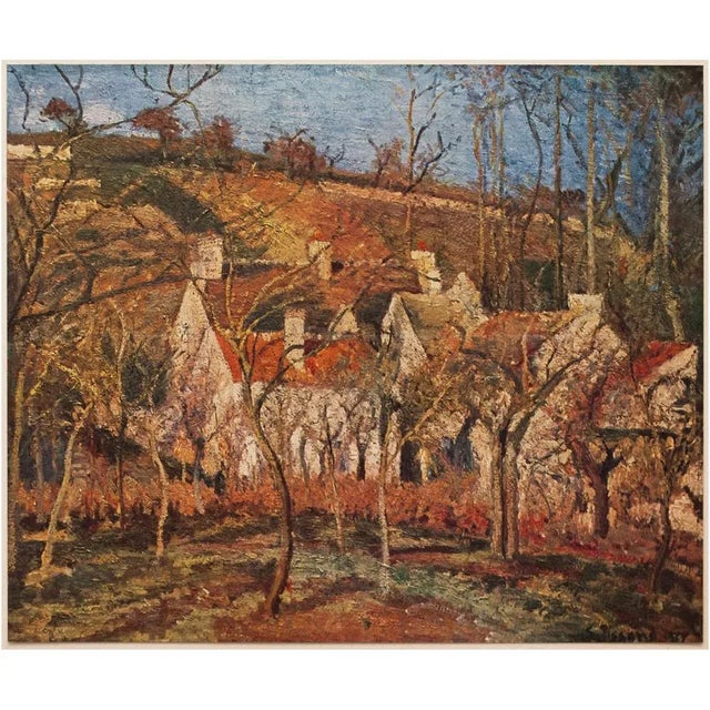 1940s After Camille Pissarro "The Red Roofs in Pontoise", First Edition Parisian Full-Color Print For Sale - Image 9 of 9
