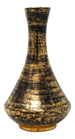 Vintage Stangl Pottery "Black Gold" Hand-Painted Vase