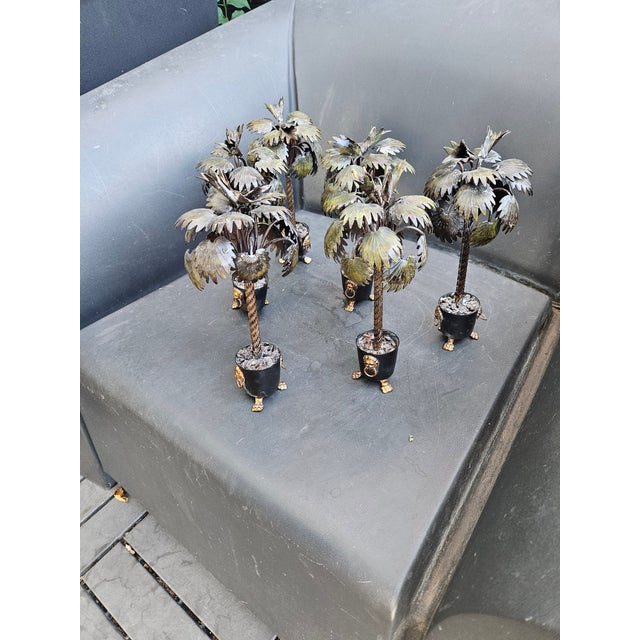6 Tole Miniature Palm Trees. Great Table Decor - A Set For Sale - Image 4 of 12