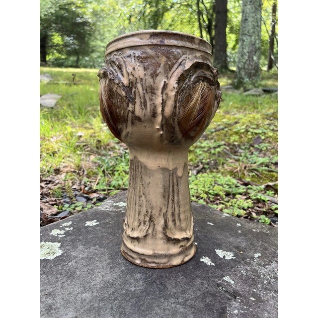 Rare Mid 20th Century Modern Brutalist Marjorie Graham Trout Pottery Vase Ca Designer For Sale - Image 18 of 18